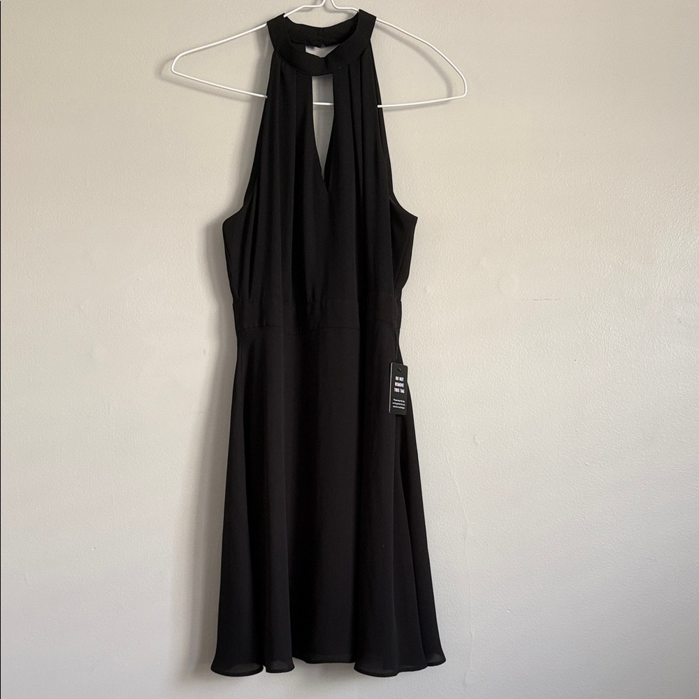 Express Black Backless Halter Dress